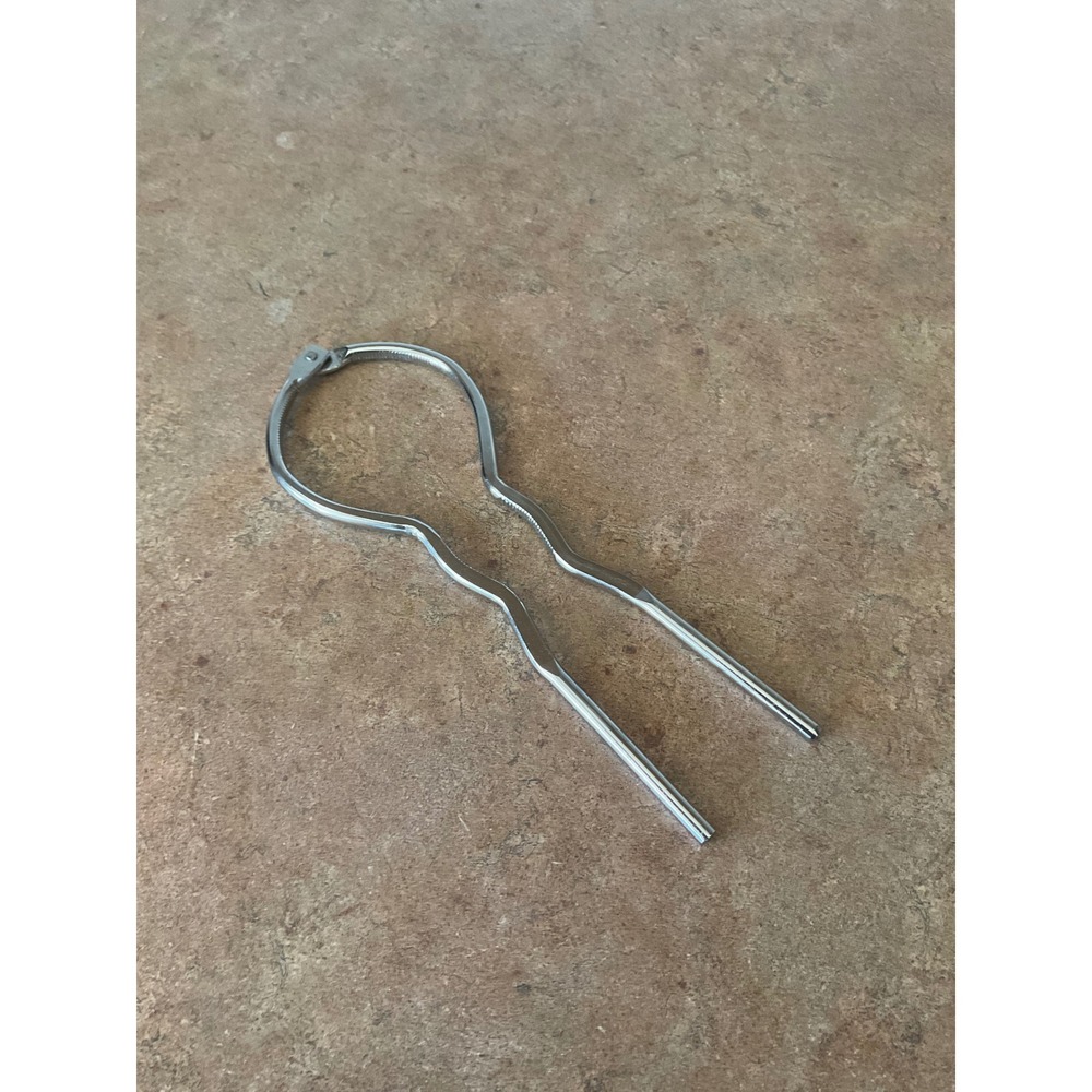 Vintage Nevco Japan Chrome Jar Opener Silver Metal Retro Kitchen Tool 7.5 Inch